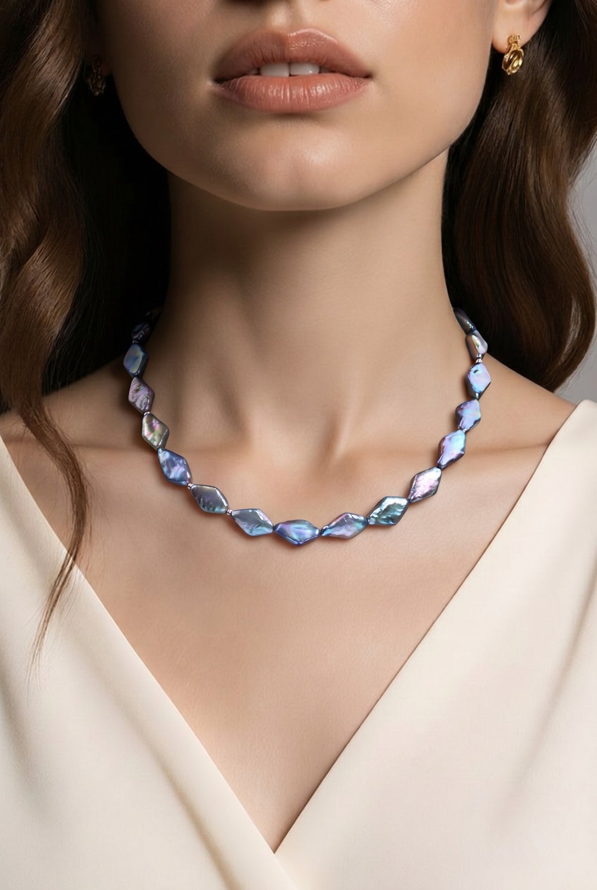 Apex Collection Necklace & Earrings Set — model wearing necklace