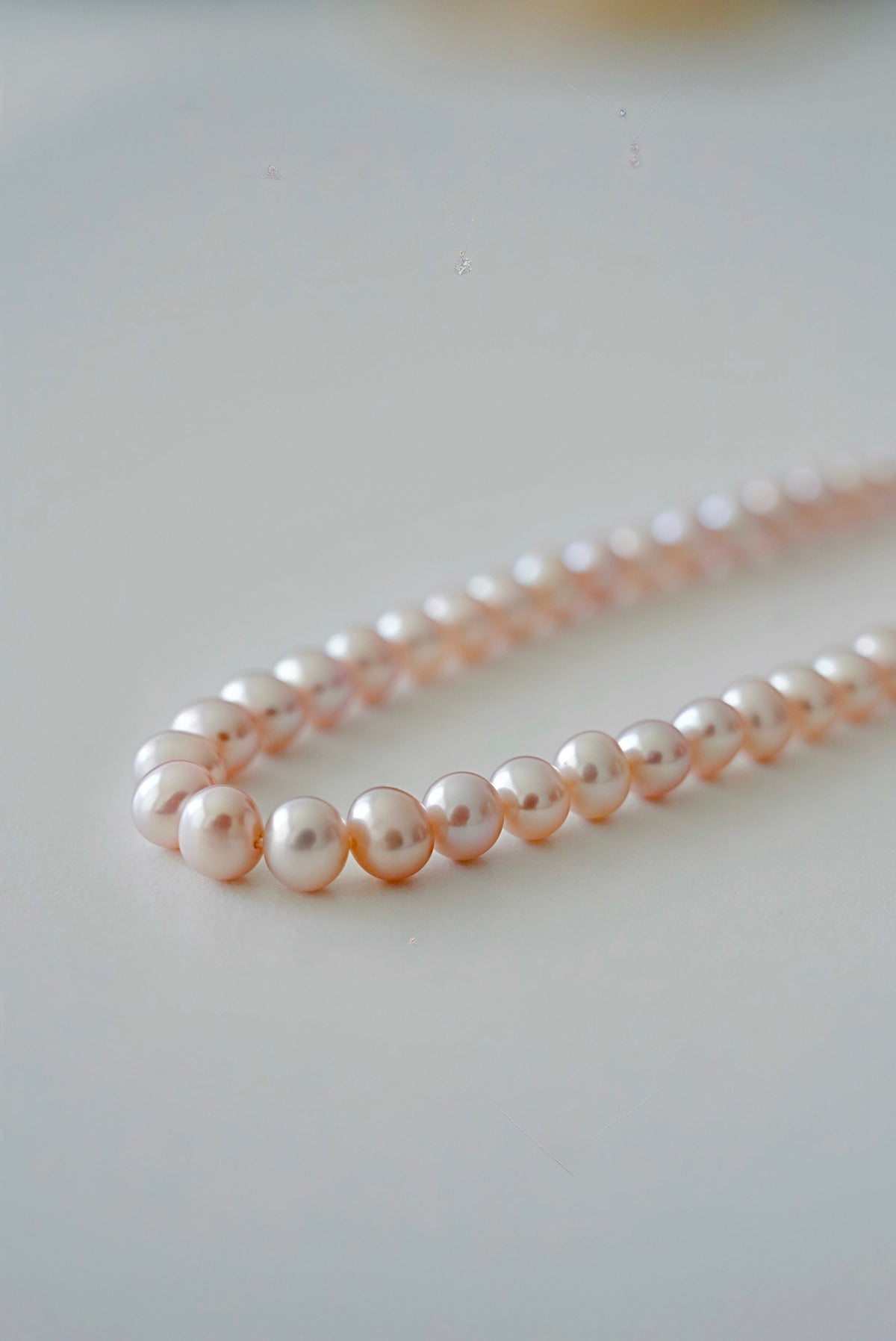 Pink Freshwater Pearl Necklace in Sterling Silver — 01