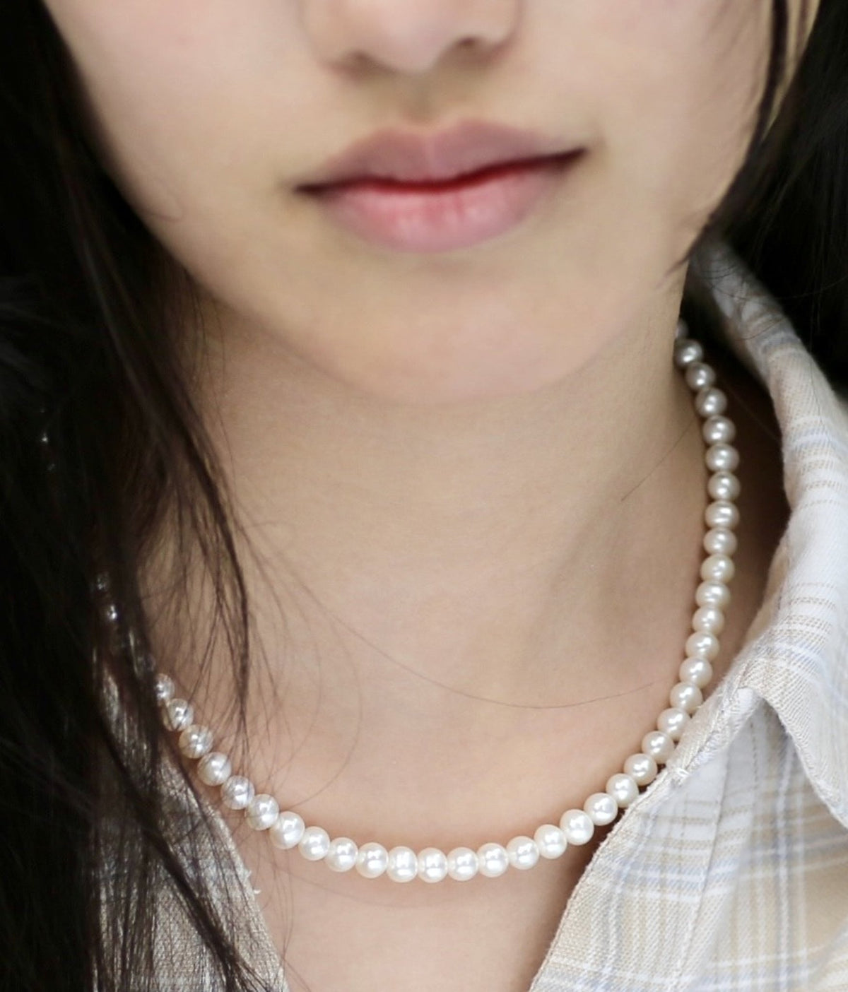 5mm White Round Freshwater Pearl Necklace with Sterling Silver Toggle Clasp — 01