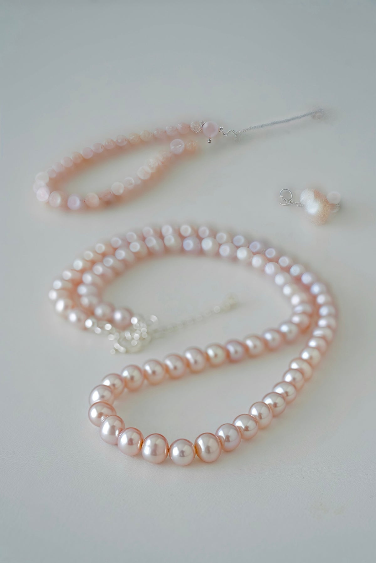 Pink Freshwater Pearl Necklace in Sterling Silver — 02