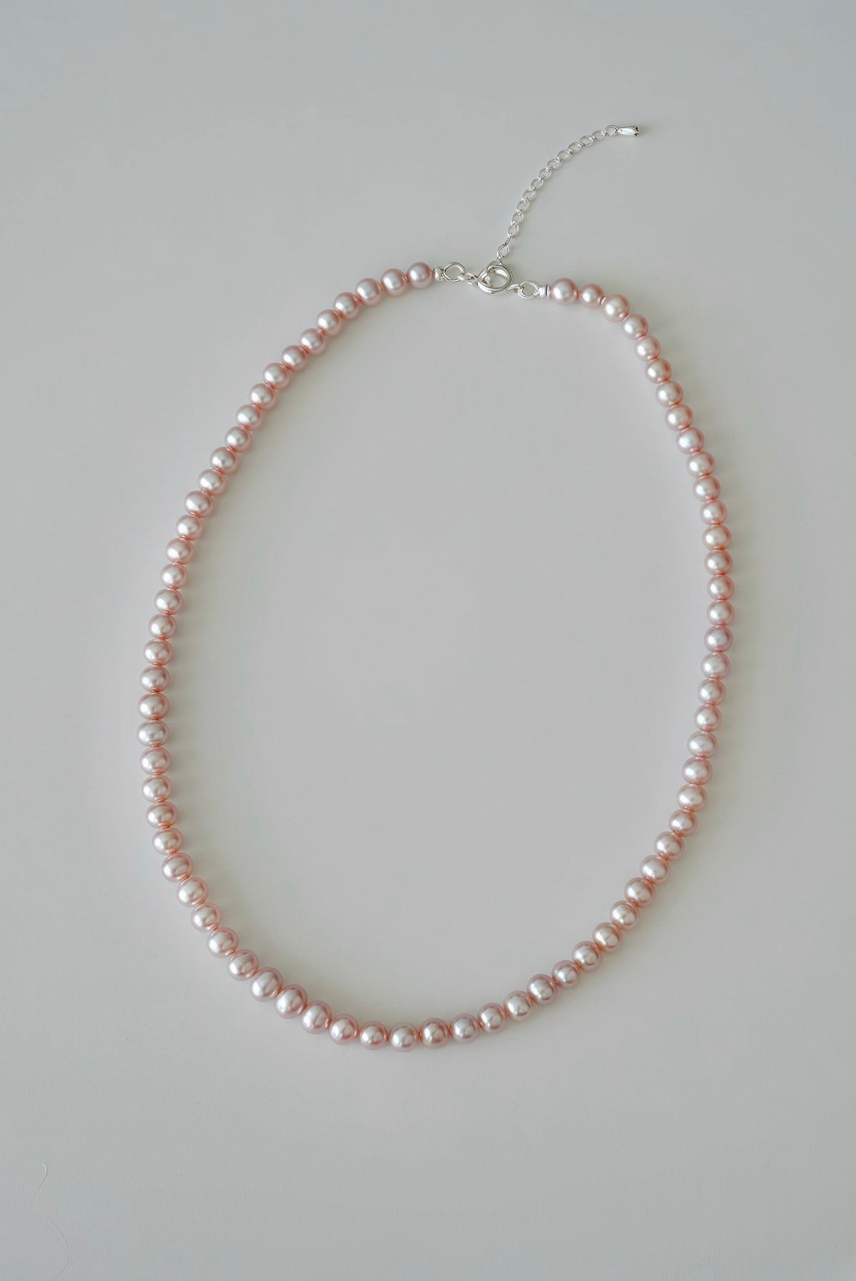 Pink Freshwater Pearl Necklace in Sterling Silver — 03
