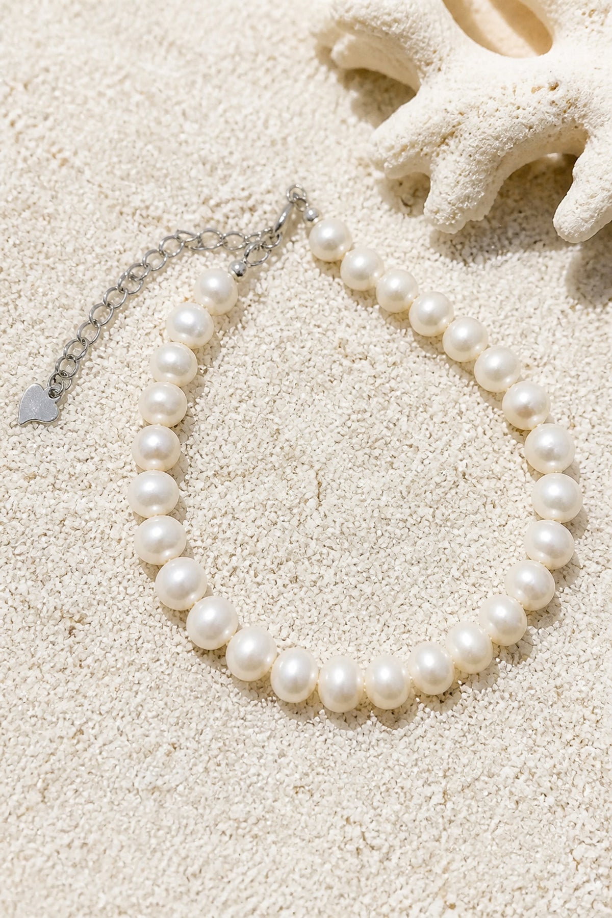 5mm Round Freshwater Pearl Sterling Silver Bracelet — 04