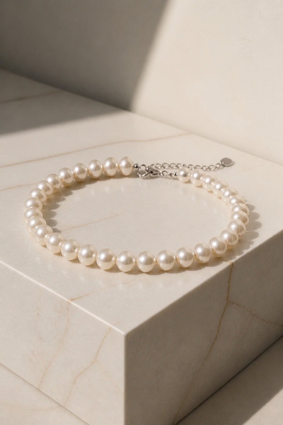 5mm Round Freshwater Pearl Sterling Silver Bracelet — 05