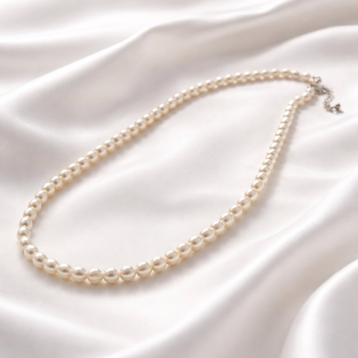 Dainty Oval Freshwater Pearl Necklace in Sterling Silver - A Timeless Gift — 06