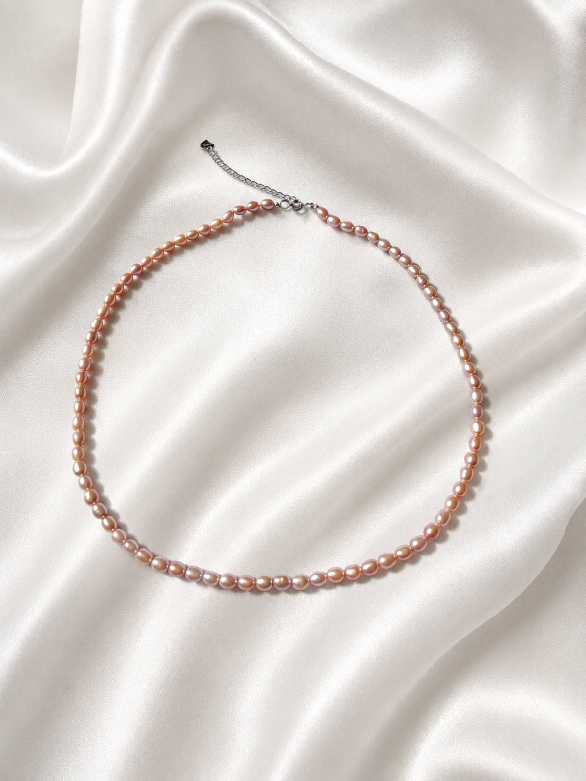 Dainty Oval Freshwater Pearl Necklace in Sterling Silver - A Timeless Gift — 07