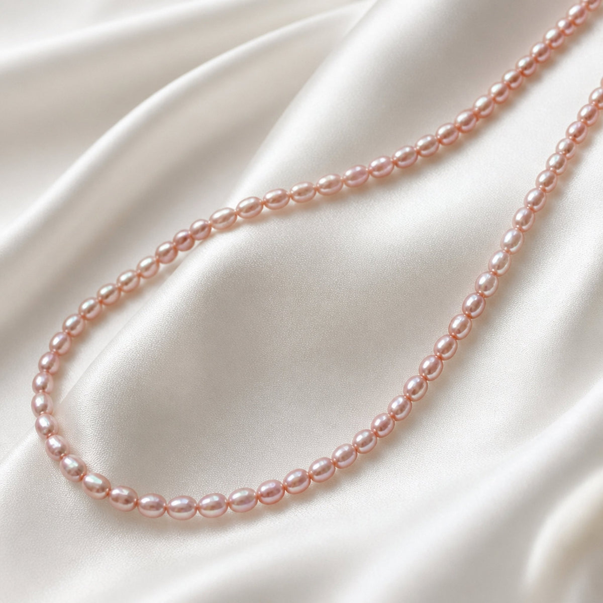Dainty Oval Freshwater Pearl Necklace in Sterling Silver - A Timeless Gift — 08