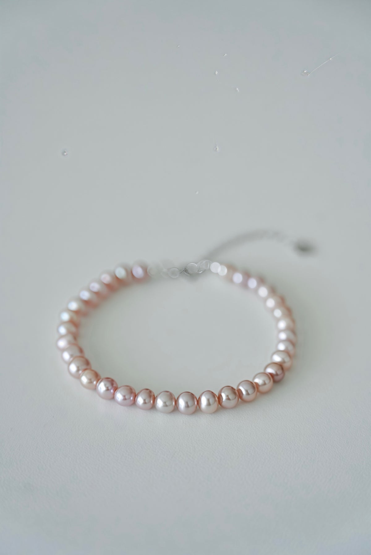 Pink Round Freshwater Pearl Bracelet – Sterling Silver