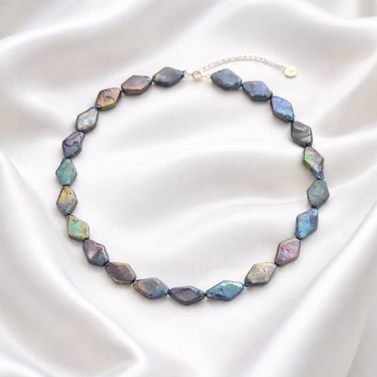 Apex Dark Blue Pearl Diamond Shaped Necklace